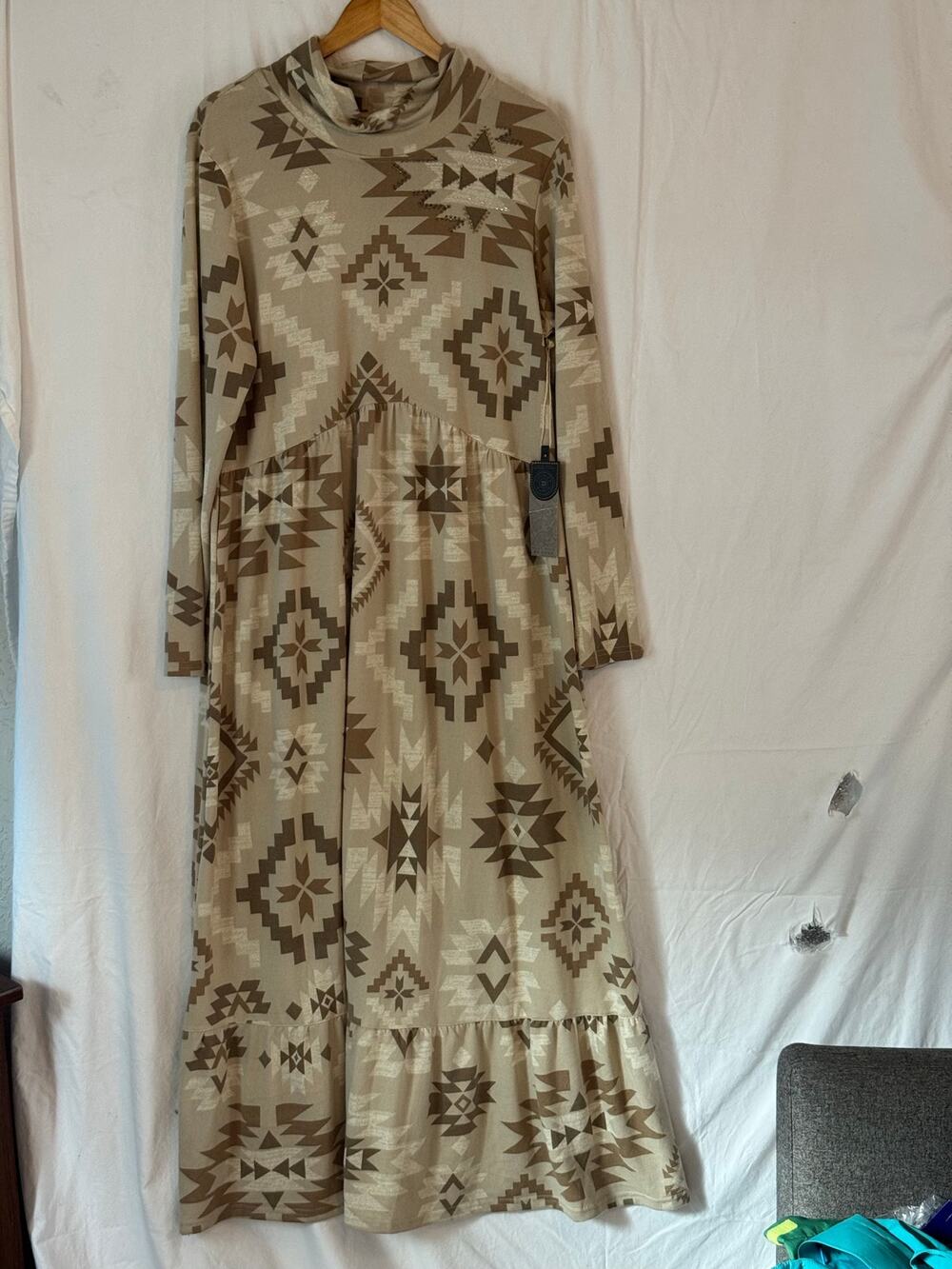 NWT Double D Ranch Maxi Dress Mesa Sunrise Size XL Neutral Aztec Western Cowgirl